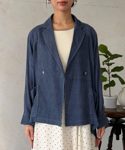 透視牛仔西裝外套