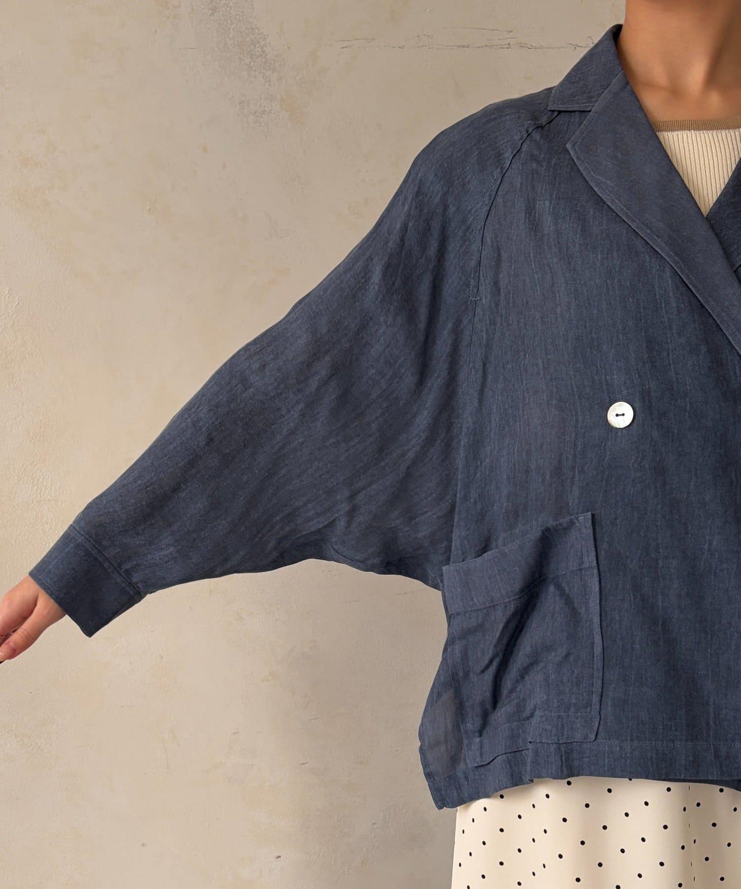 透視牛仔西裝外套