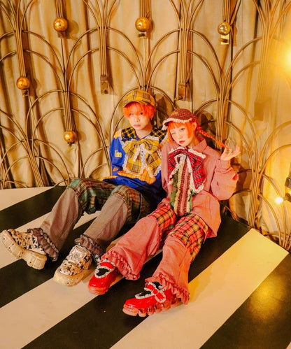 格紋荷葉邊設計短外套 Im×CIAO （說明：保留英文/羅馬字“Im×CIAO”，其餘日文描述轉為中文，不額外添加未出現的信息。）