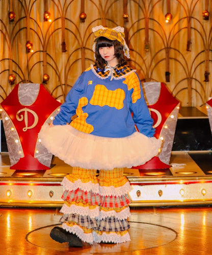 Im×CIAO 多層荷葉邊拼接褲