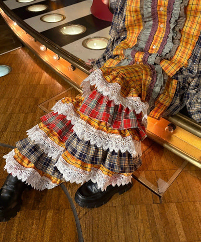 Im×CIAO 多層荷葉邊拼接褲