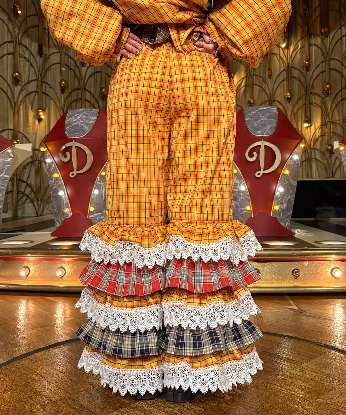 Im×CIAO 多層荷葉邊拼接褲