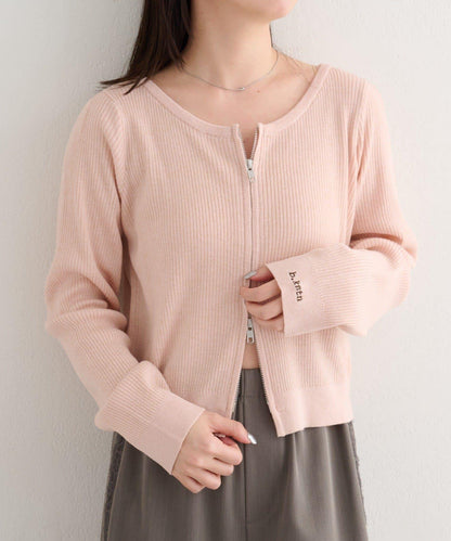 B 金銀絲針織 拉鍊 針織開衫