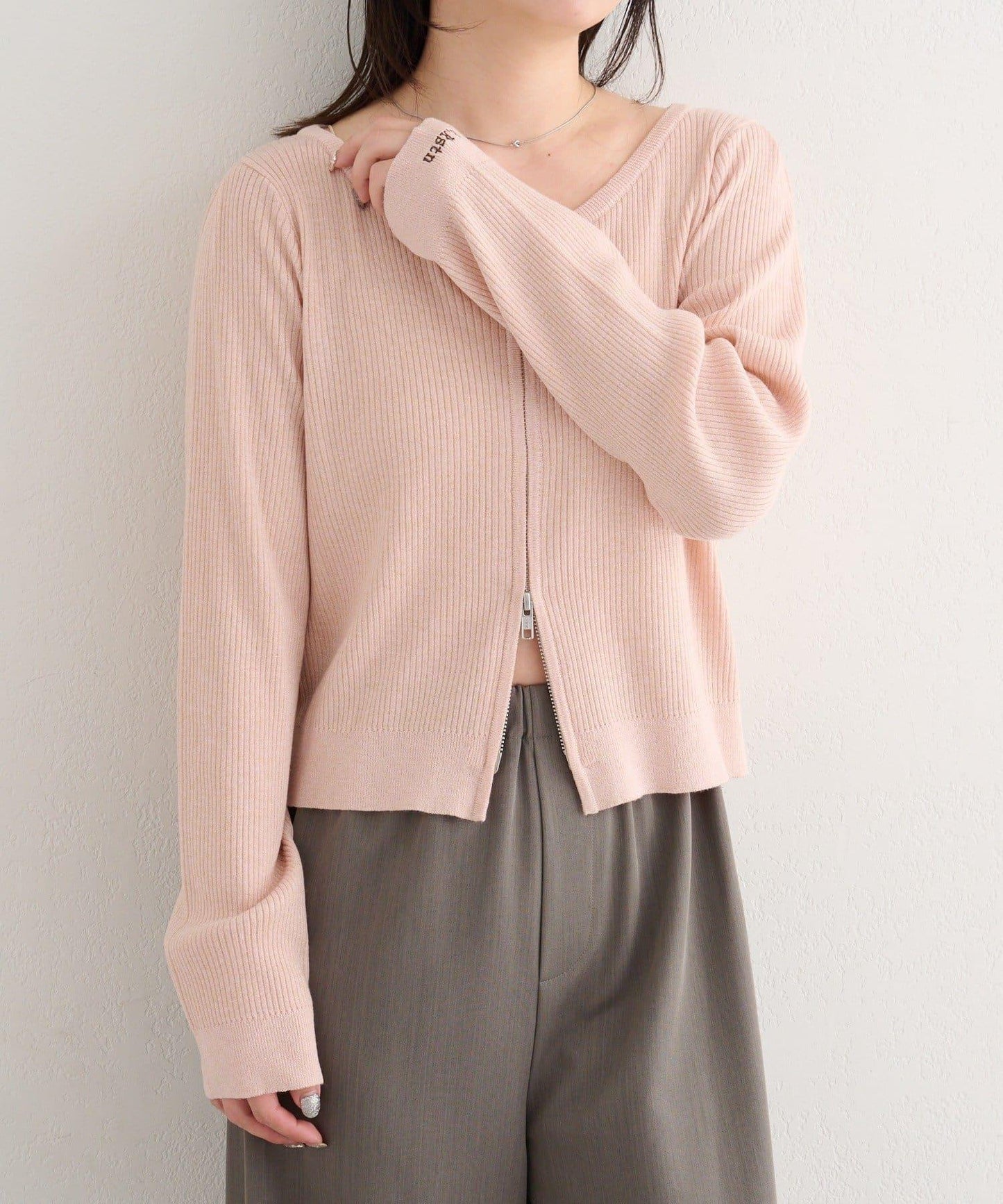 B 金銀絲針織 拉鍊 針織開衫