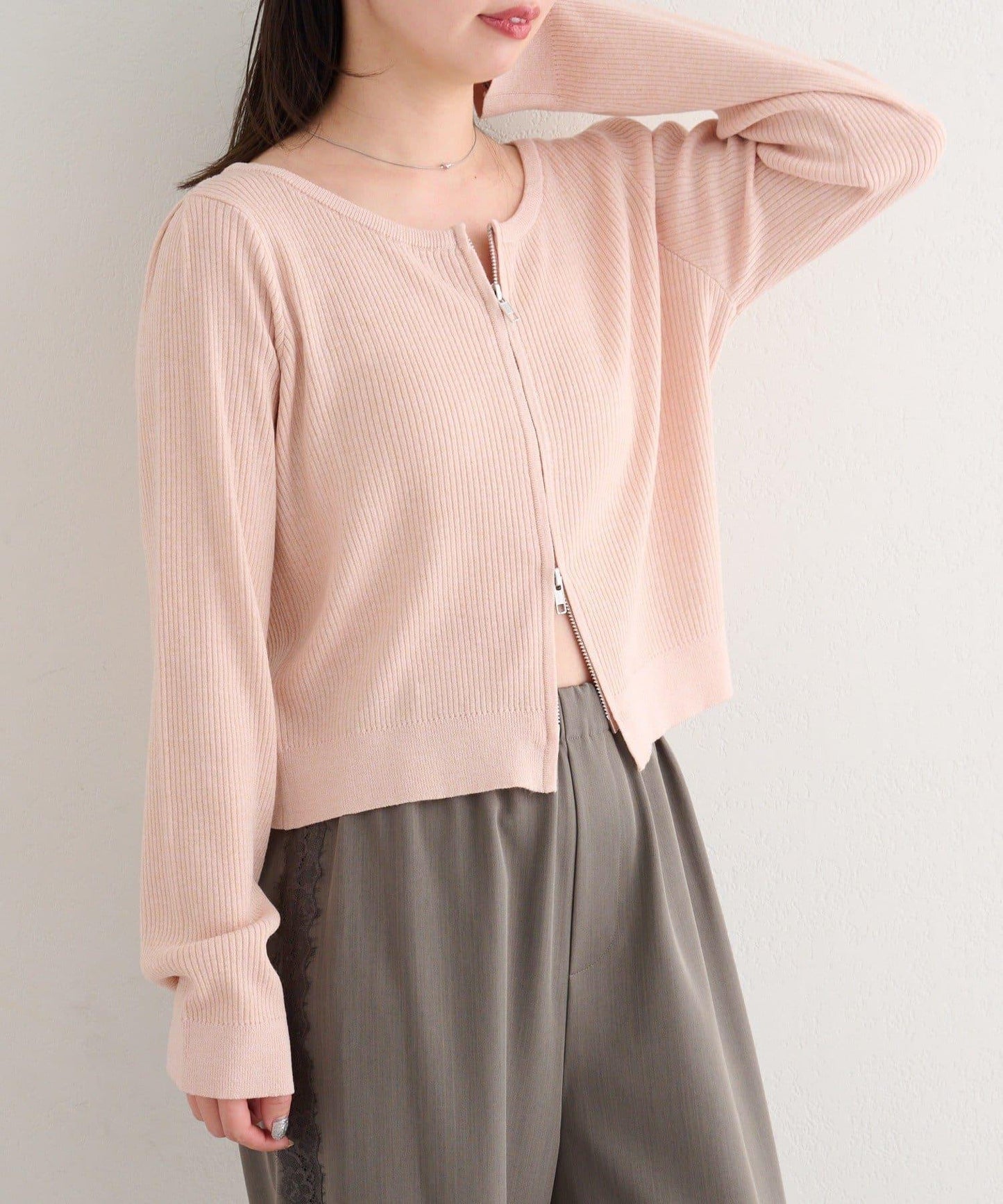 B 金銀絲針織 拉鍊 針織開衫