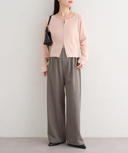 B 金銀絲針織 拉鍊 針織開衫