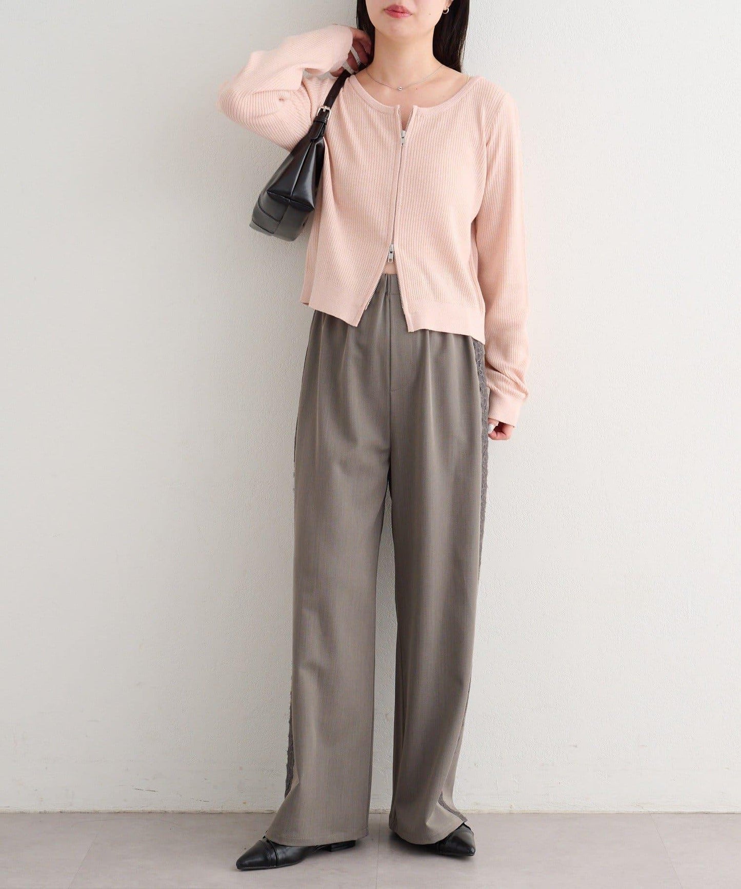 B 金銀絲針織 拉鍊 針織開衫