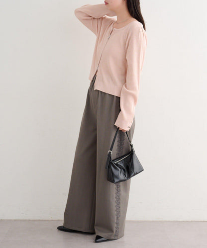 B 金銀絲針織 拉鍊 針織開衫