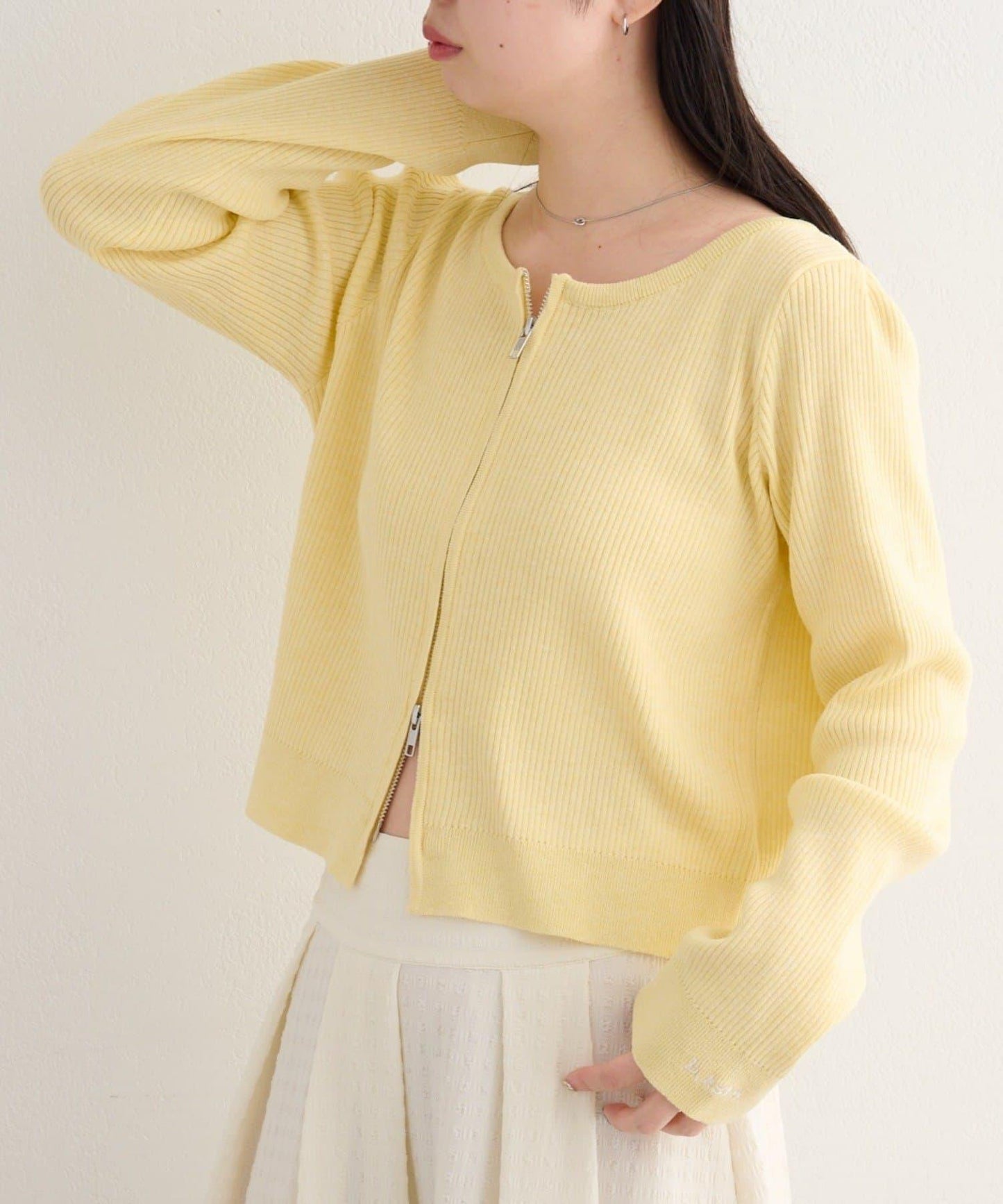 B 金銀絲針織 拉鍊 針織開衫