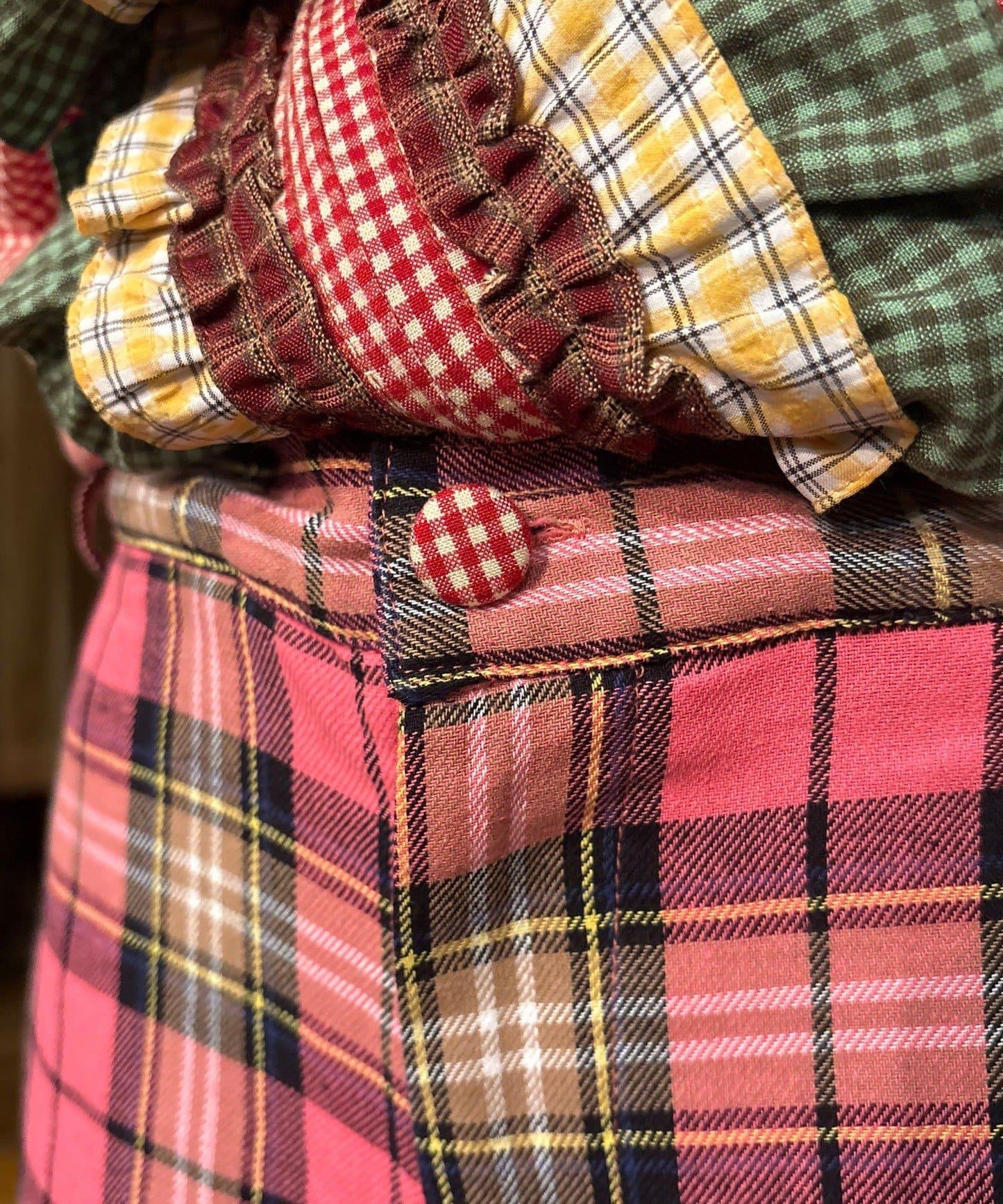 Im×CIAO 拼接格紋設計 工裝褲