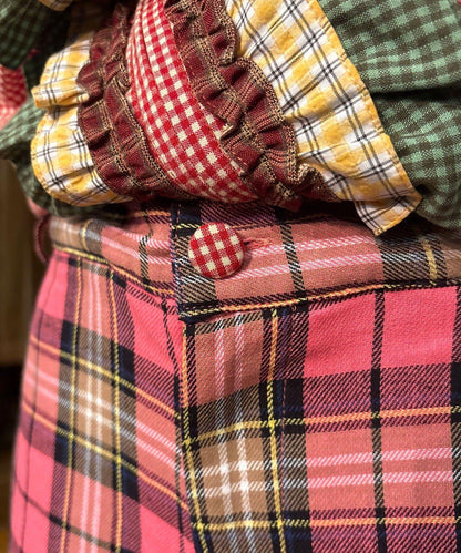 Im×CIAO 拼接格紋設計 工裝褲