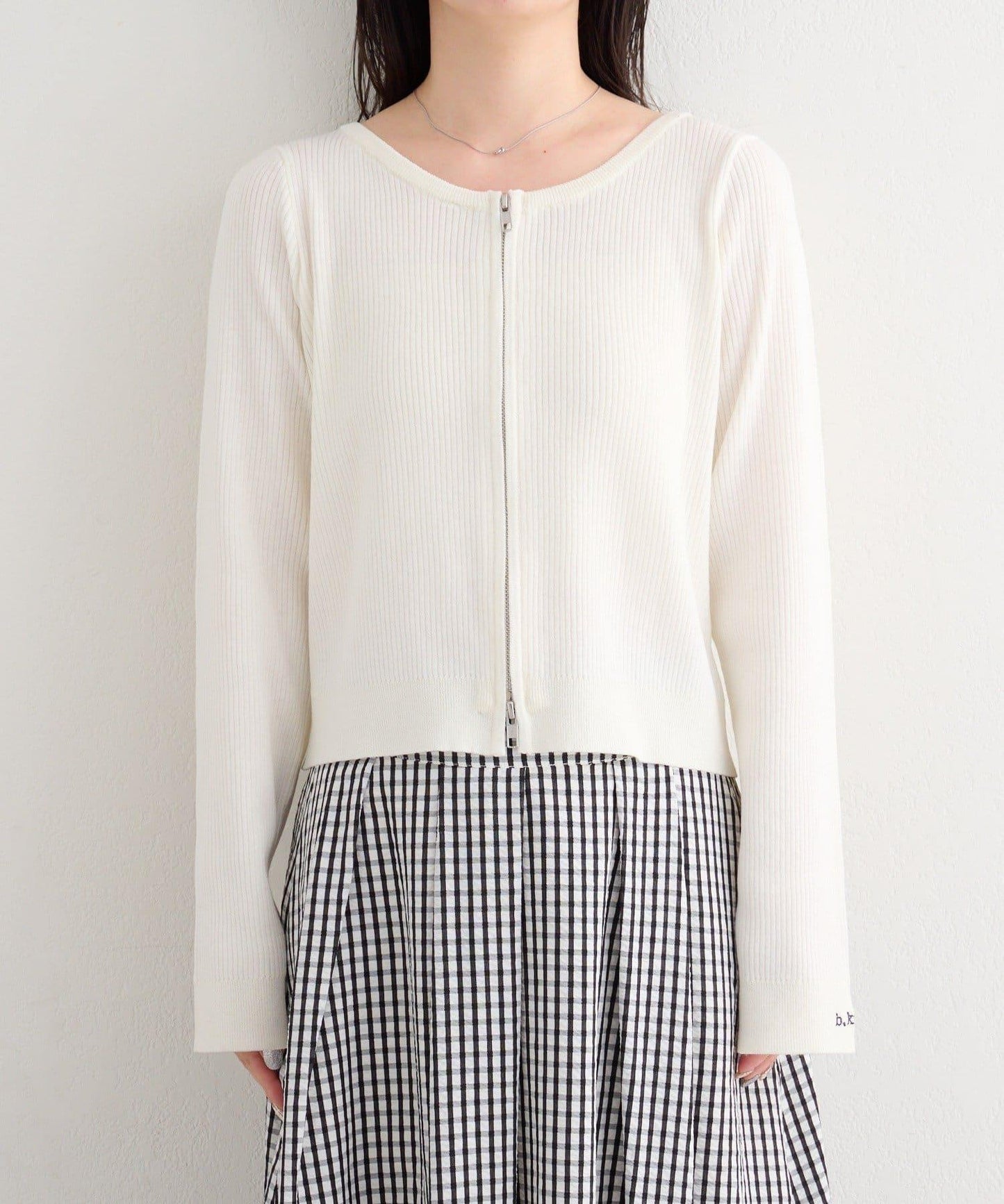 B 金銀絲針織 拉鍊 針織開衫