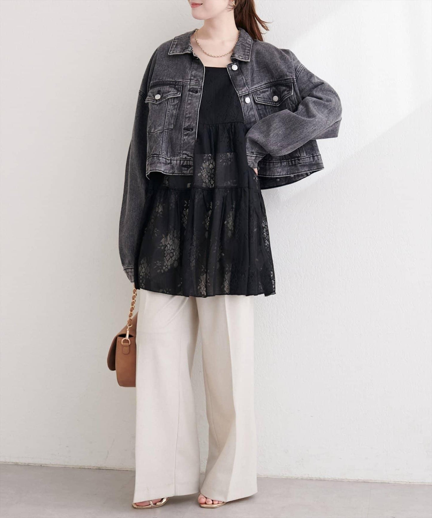 花朵蕾絲 吊帶 長款上衣