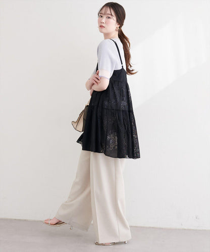 花朵蕾絲 吊帶 長款上衣