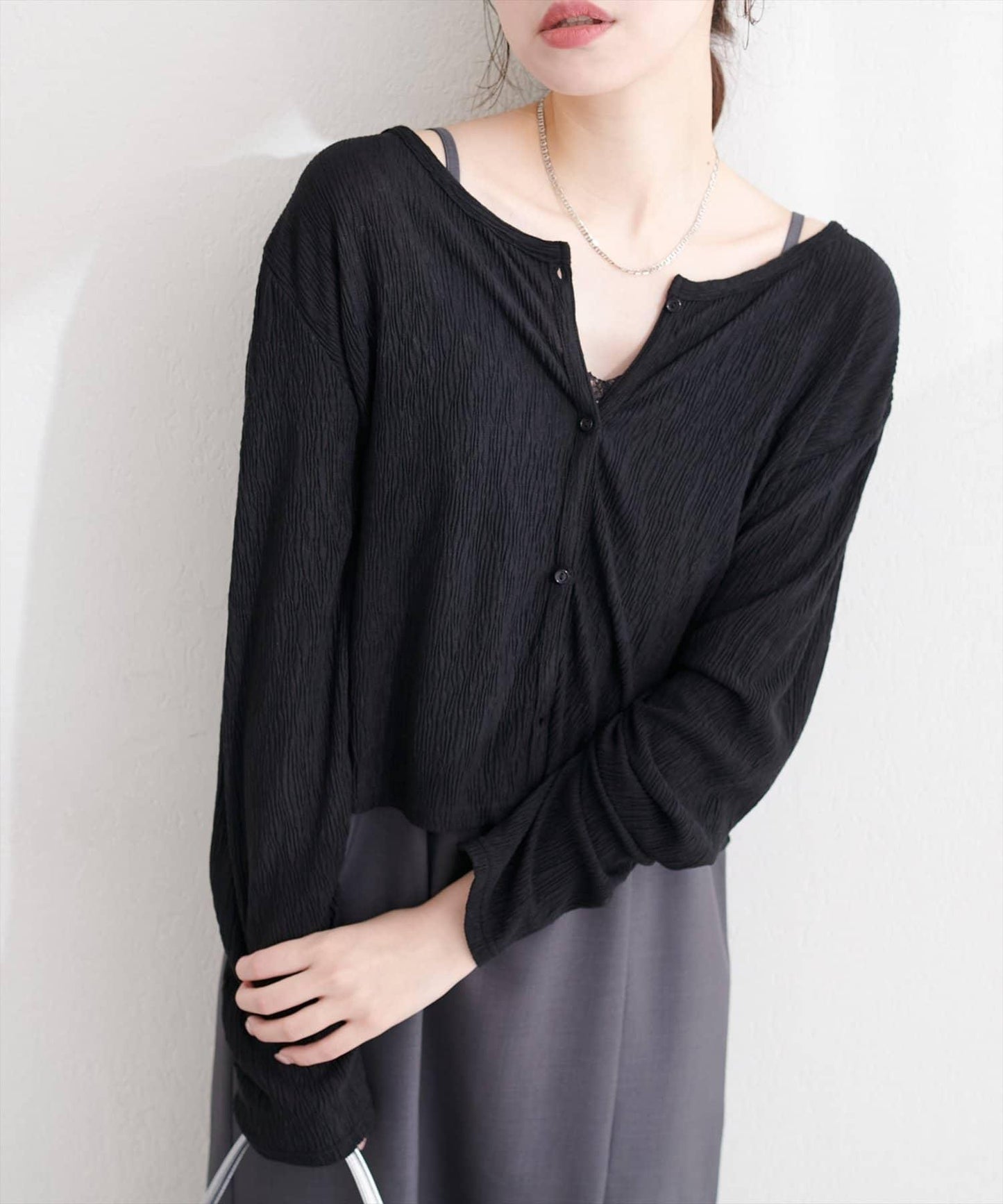 隨機縐感 2WAY 針織開衫