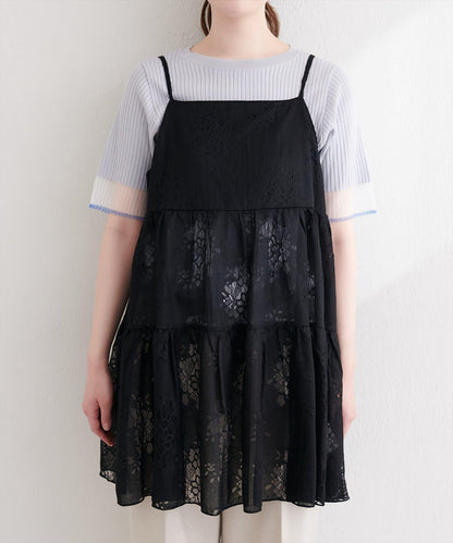 花朵蕾絲 吊帶 長款上衣