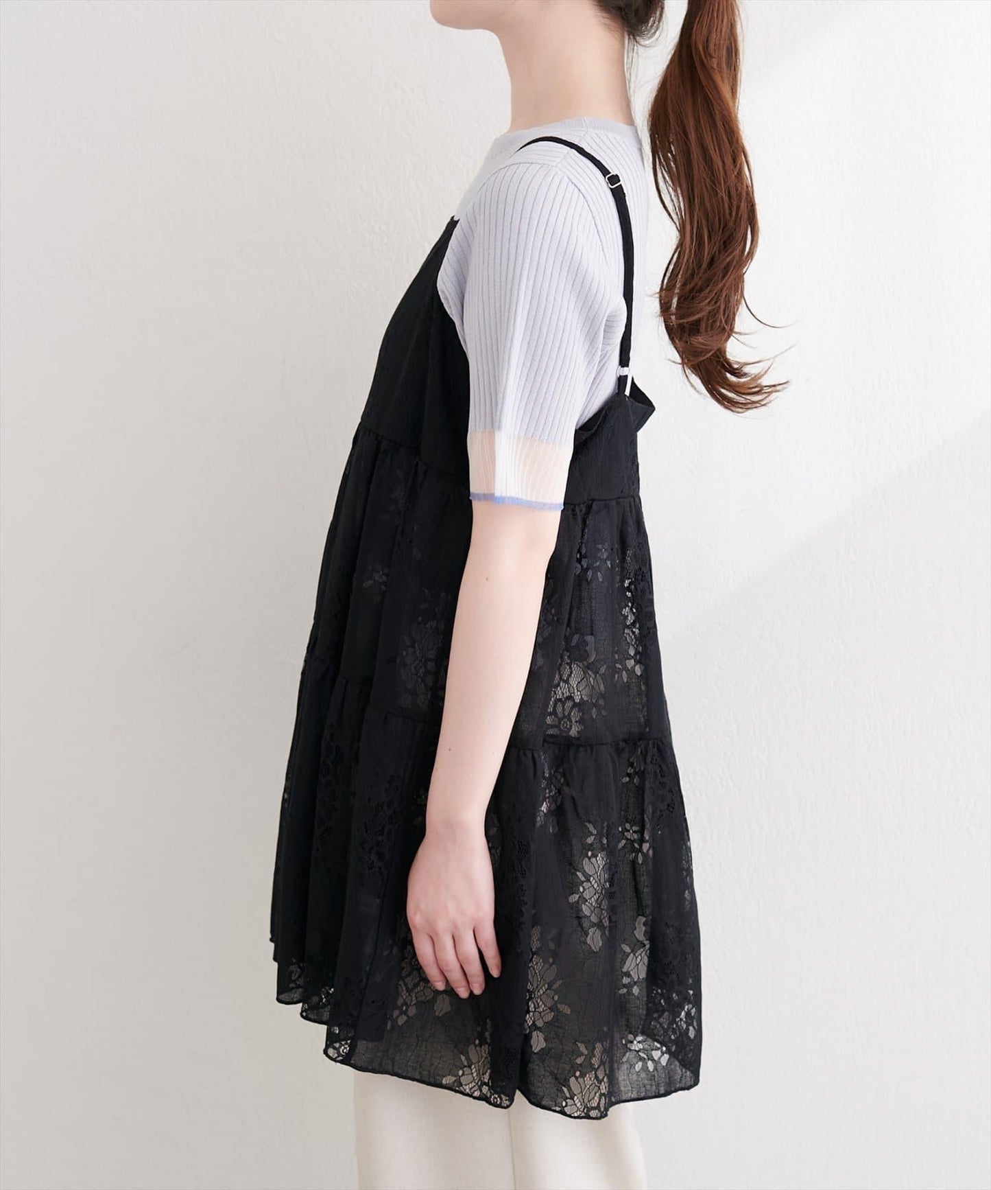 花朵蕾絲 吊帶 長款上衣