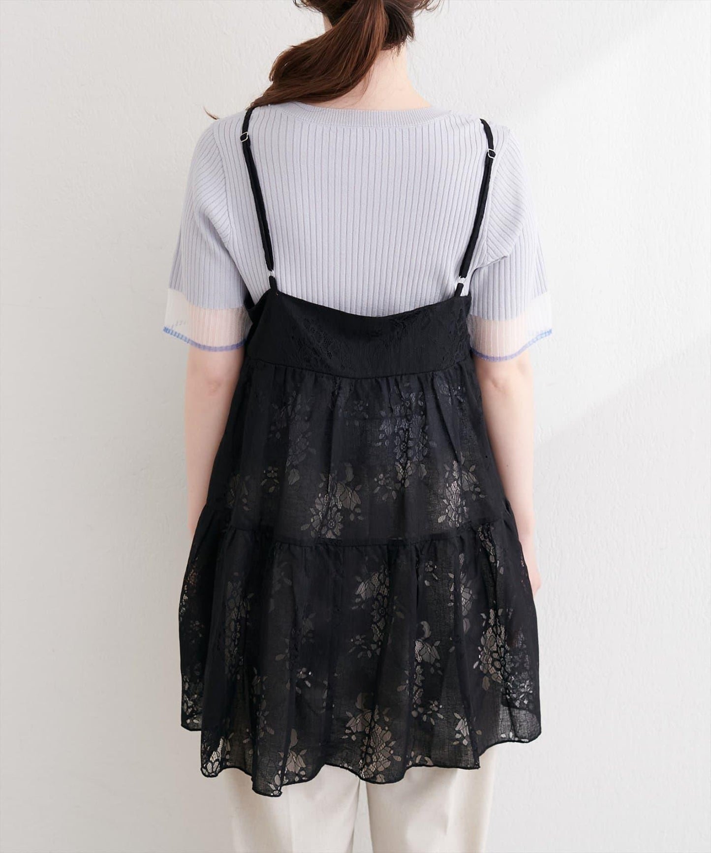 花朵蕾絲 吊帶 長款上衣