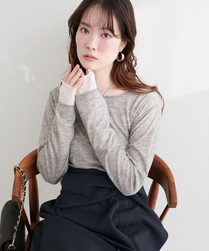 可雙面穿 透紗拼接 上衣