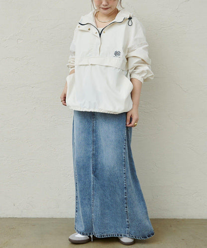 防潑水再生尼龍套頭風衣外套