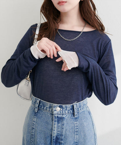 可雙面穿 透紗拼接 上衣