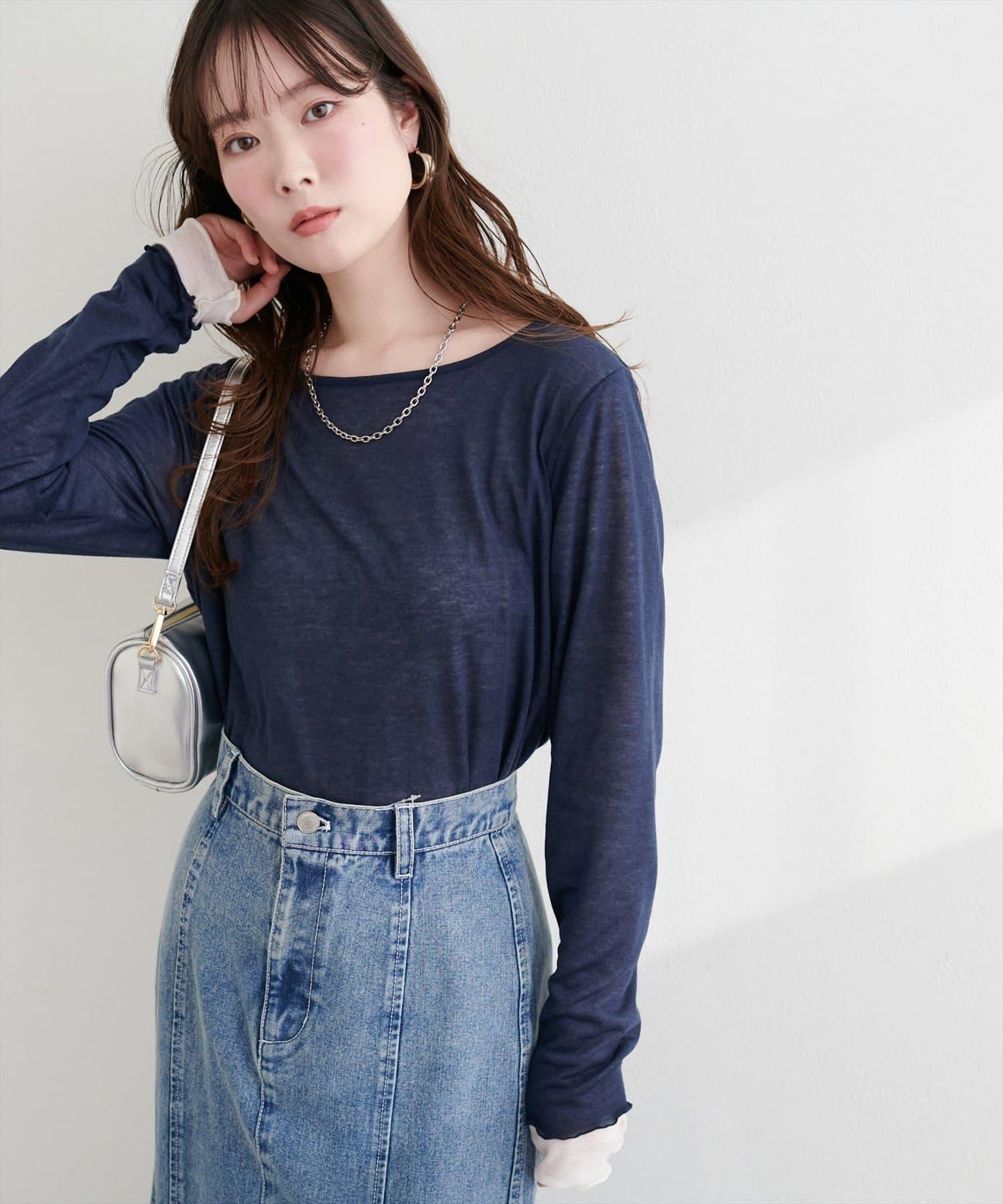 可雙面穿 透紗拼接 上衣