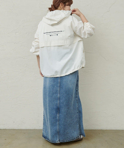 防潑水再生尼龍套頭風衣外套