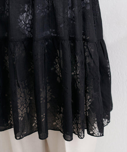 花朵蕾絲 吊帶 長款上衣