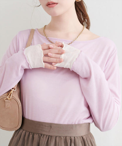 可雙面穿 透紗拼接 上衣