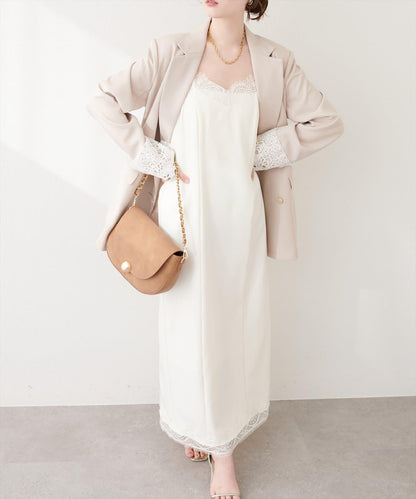 蕾絲拼接 吊帶連衣裙