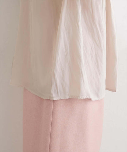 啞光扣垂墜緞面襯衫