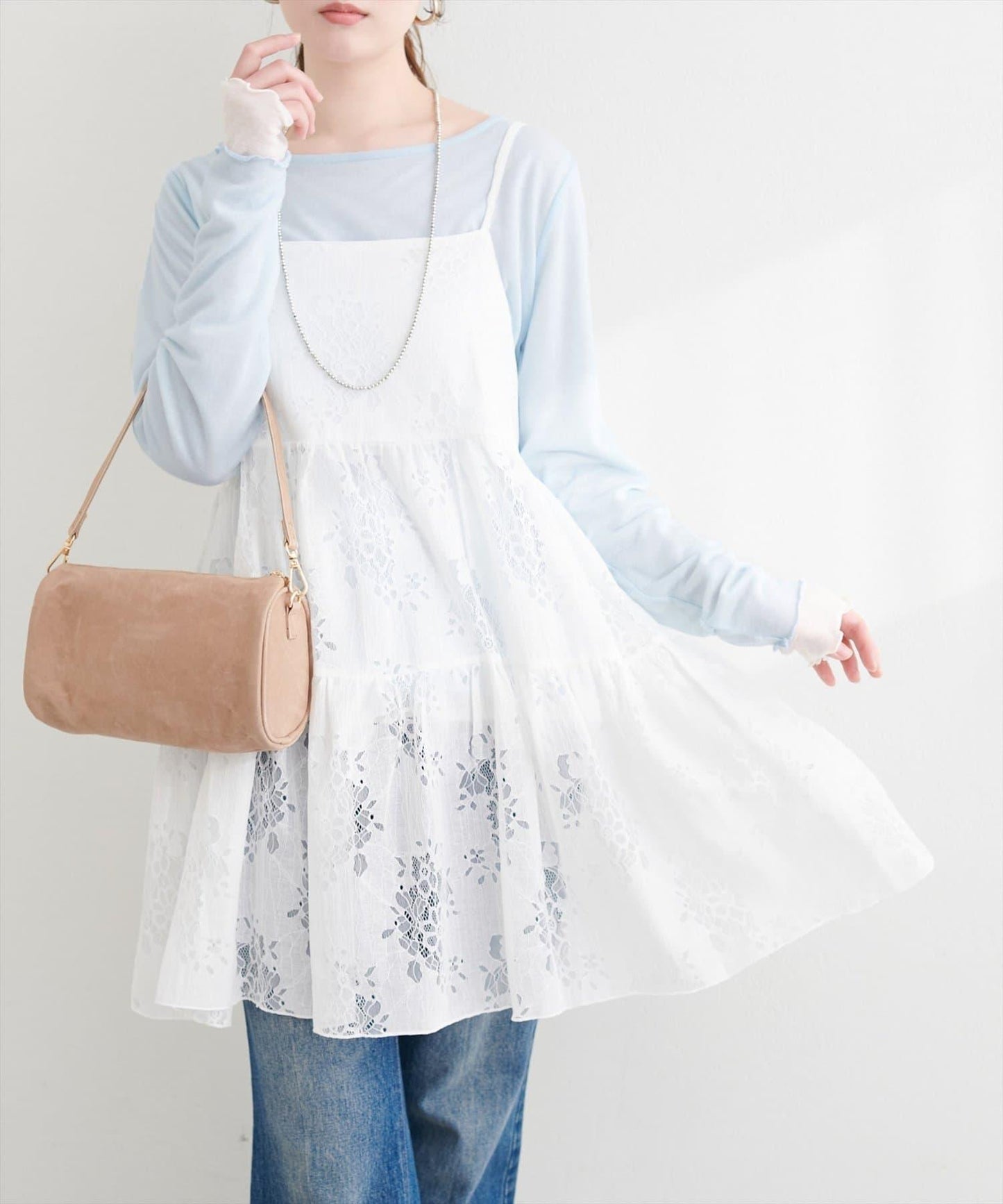 可雙面穿 透紗拼接 上衣