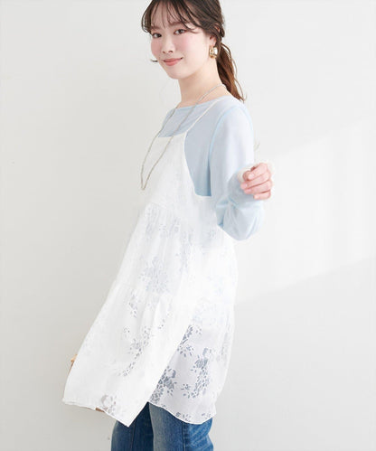可雙面穿 透紗拼接 上衣