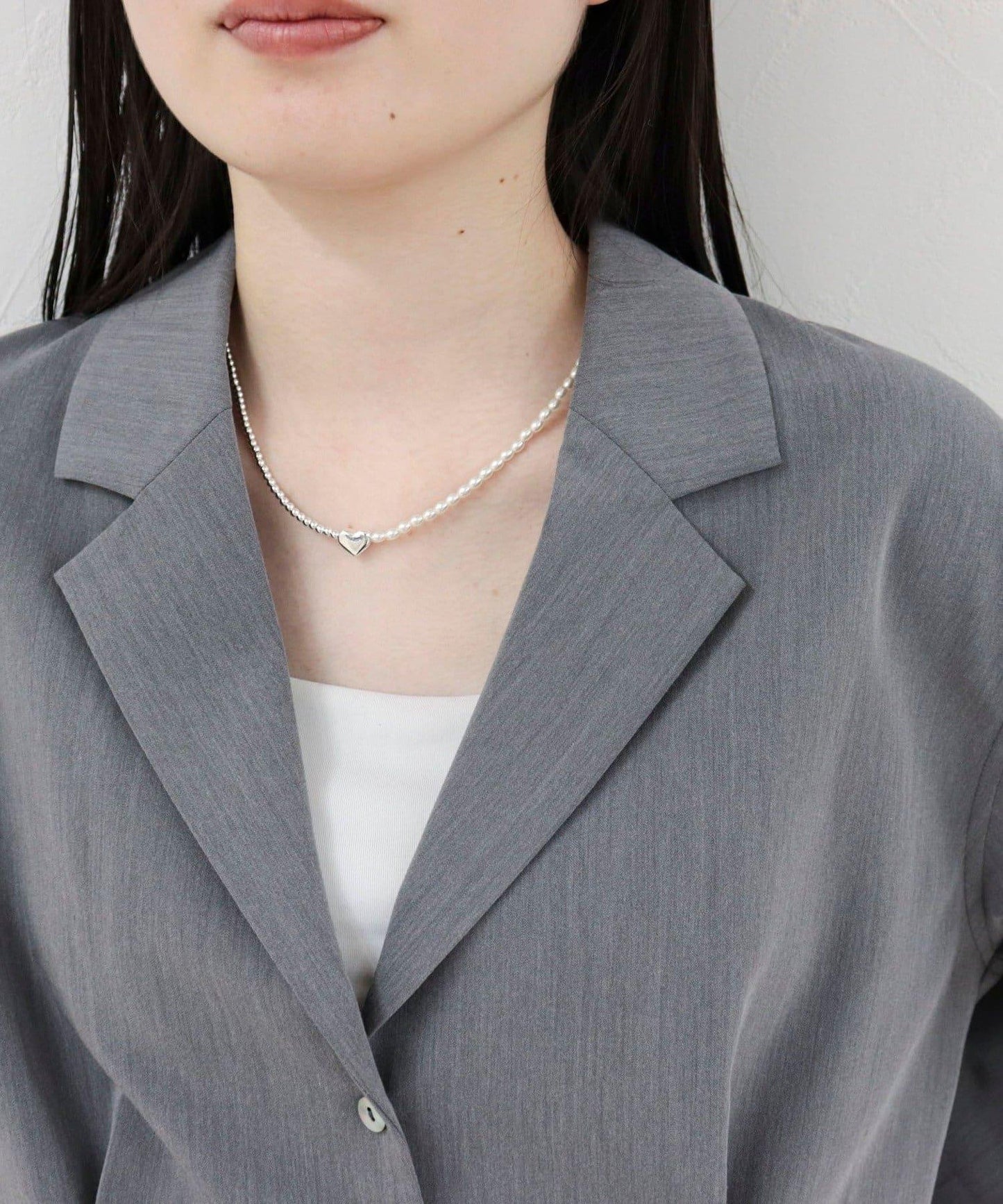 心形雙色吊墜項鍊