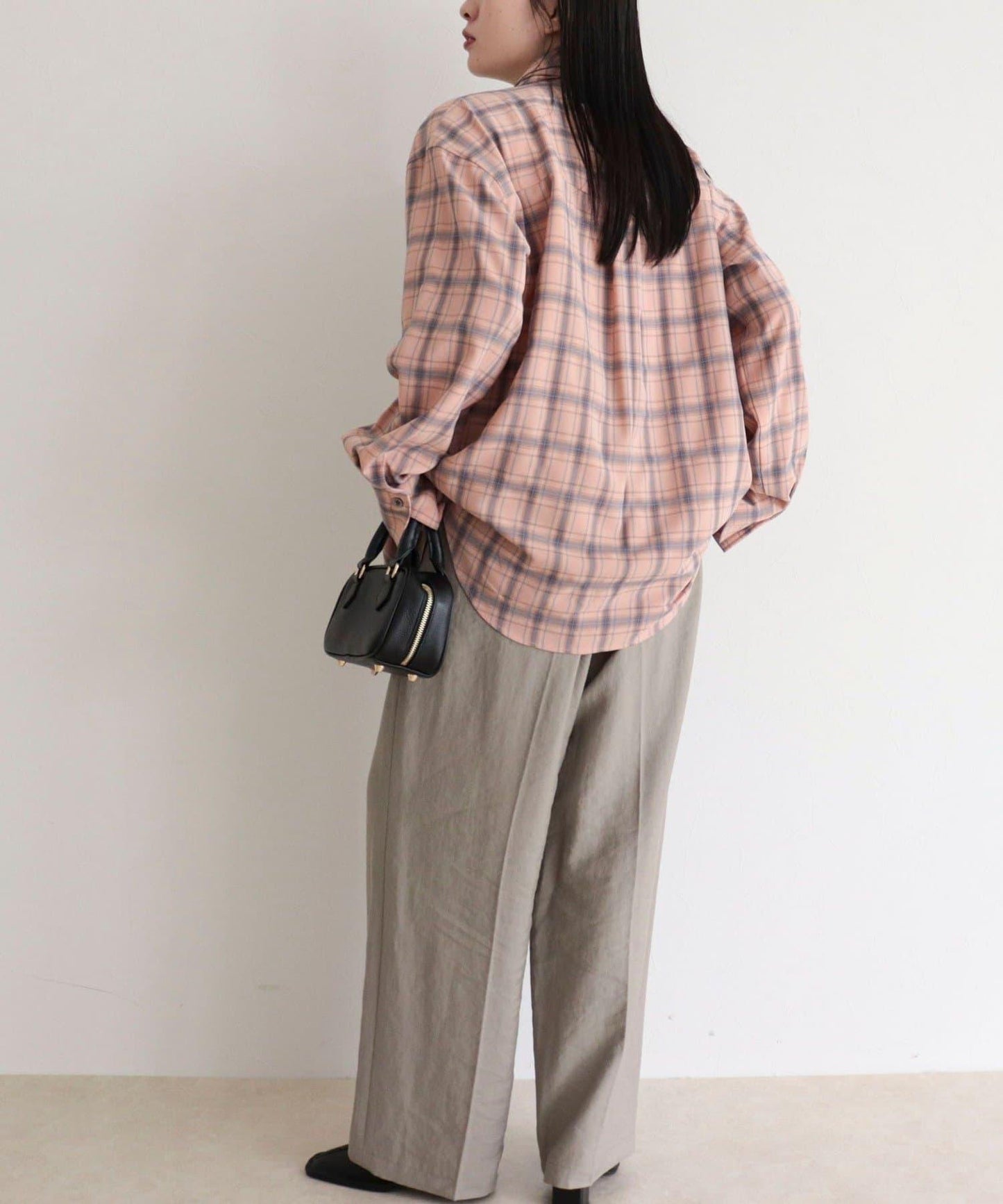 格紋大蝴蝶結襯衫