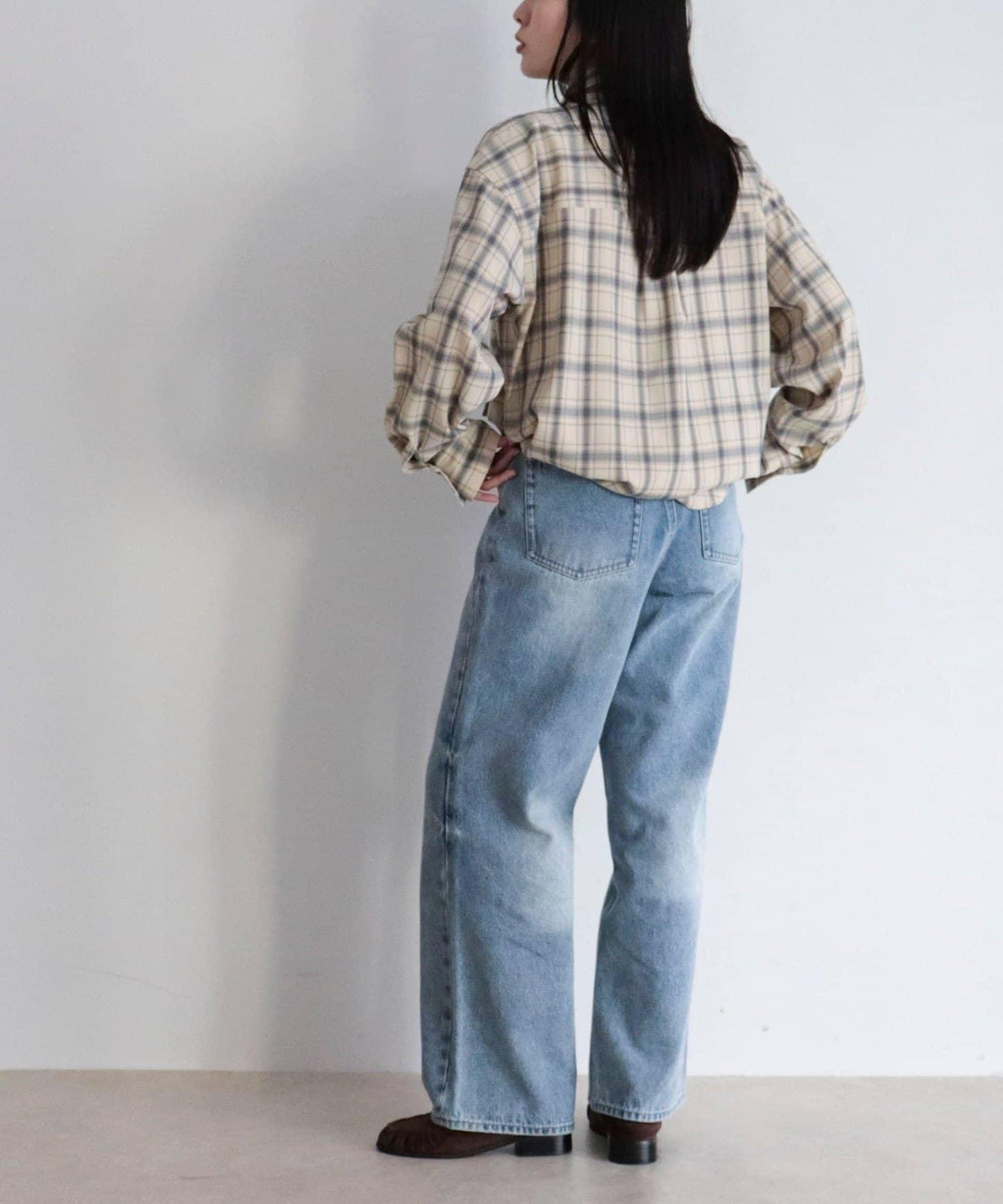 格紋大蝴蝶結襯衫