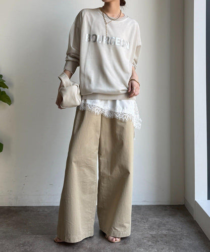 透紗LOGO針織上衣