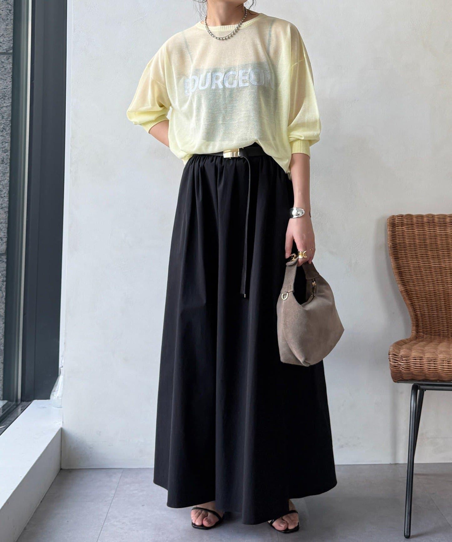 透紗LOGO針織上衣