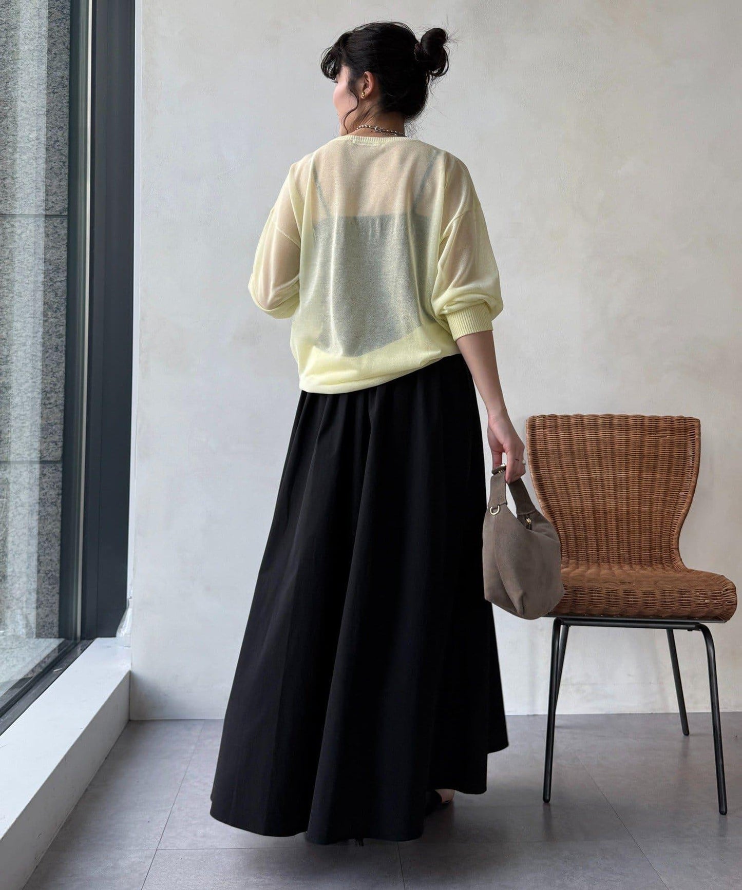 透紗LOGO針織上衣