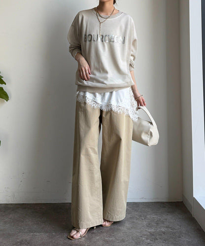 透紗LOGO針織上衣