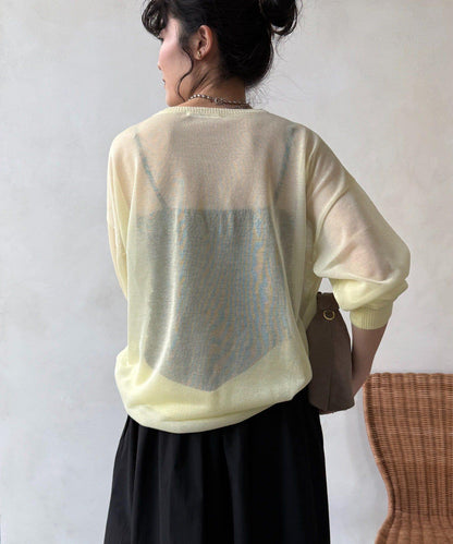 透紗LOGO針織上衣