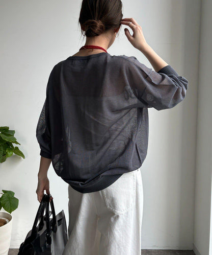 透紗LOGO針織上衣