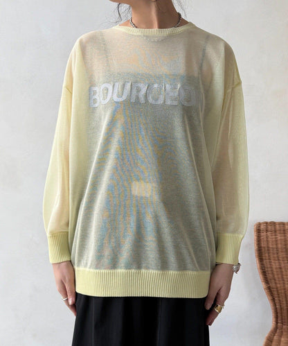 透紗LOGO針織上衣