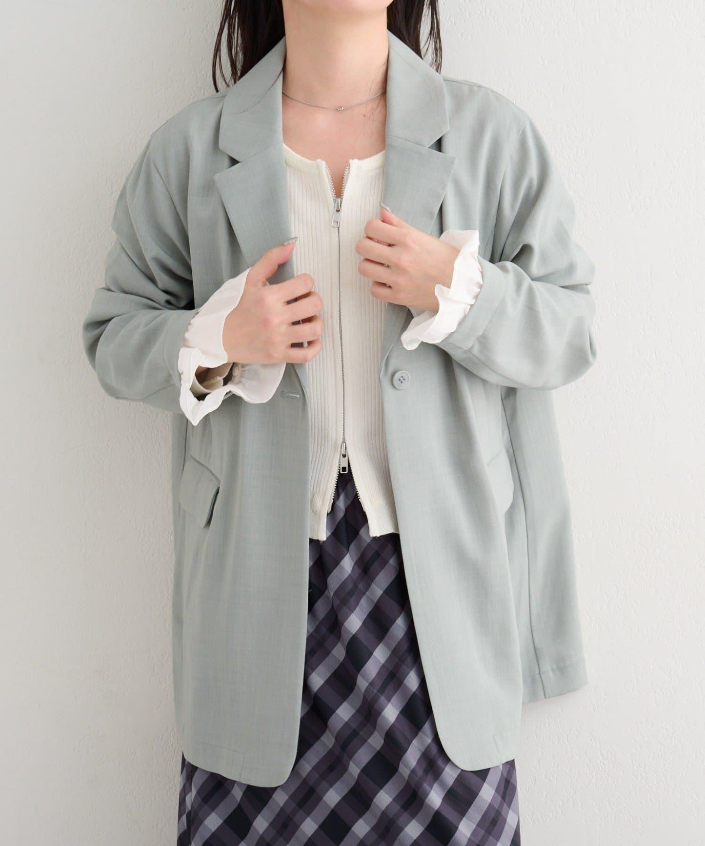 可成套搭配 S/M尺碼 B款 袖口荷葉邊外套