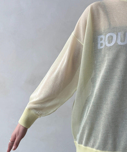 透紗LOGO針織上衣