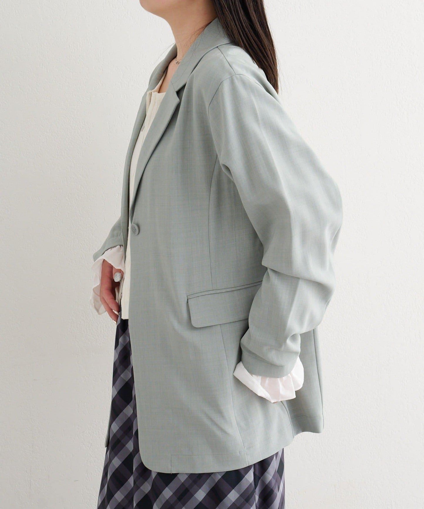 可成套搭配 S/M尺碼 B款 袖口荷葉邊外套