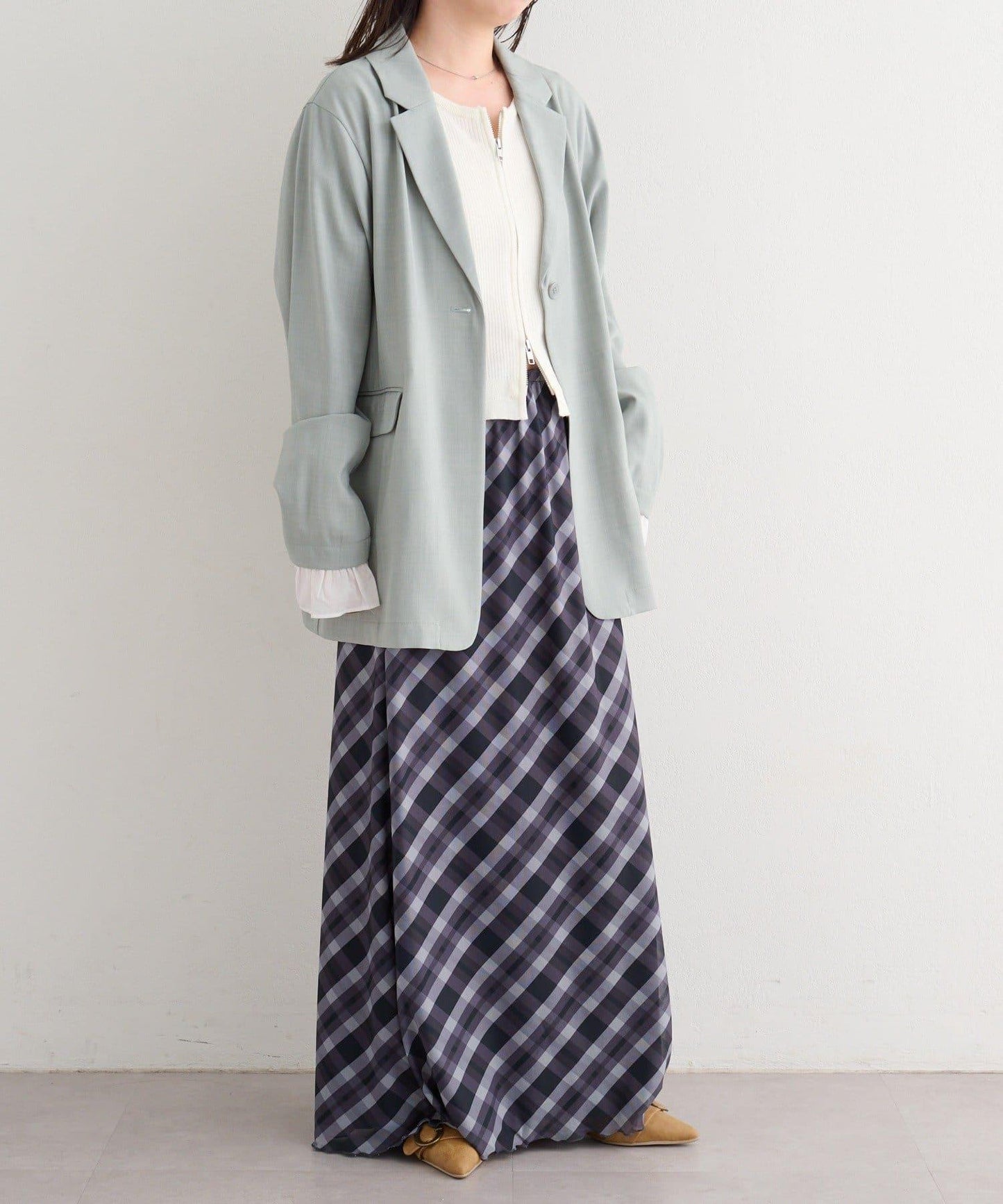 可成套搭配 S/M尺碼 B款 袖口荷葉邊外套