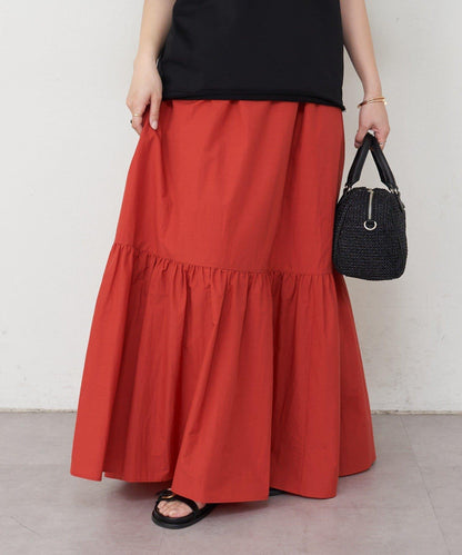 荷葉層疊長款半身裙