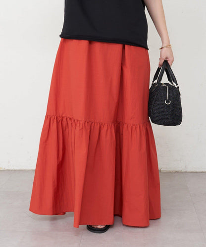 荷葉層疊長款半身裙