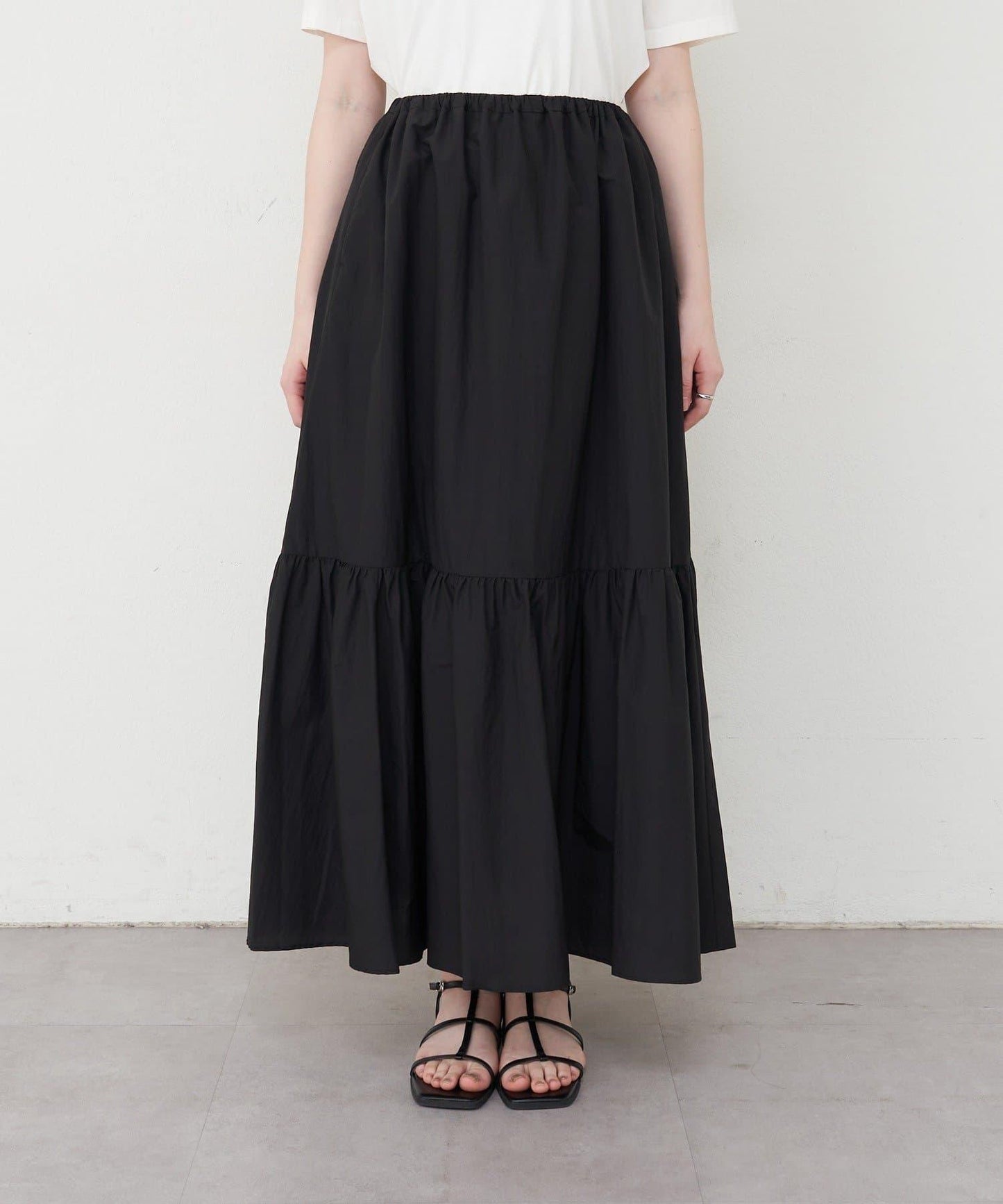 荷葉層疊長款半身裙